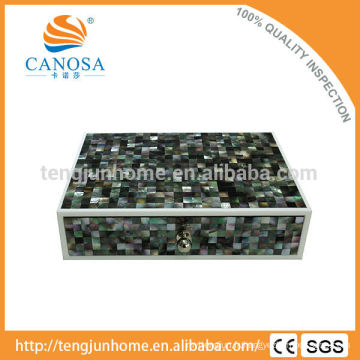 Hotel Amenity Luxury Black Mother of Pearl Shell Boîte de rangement